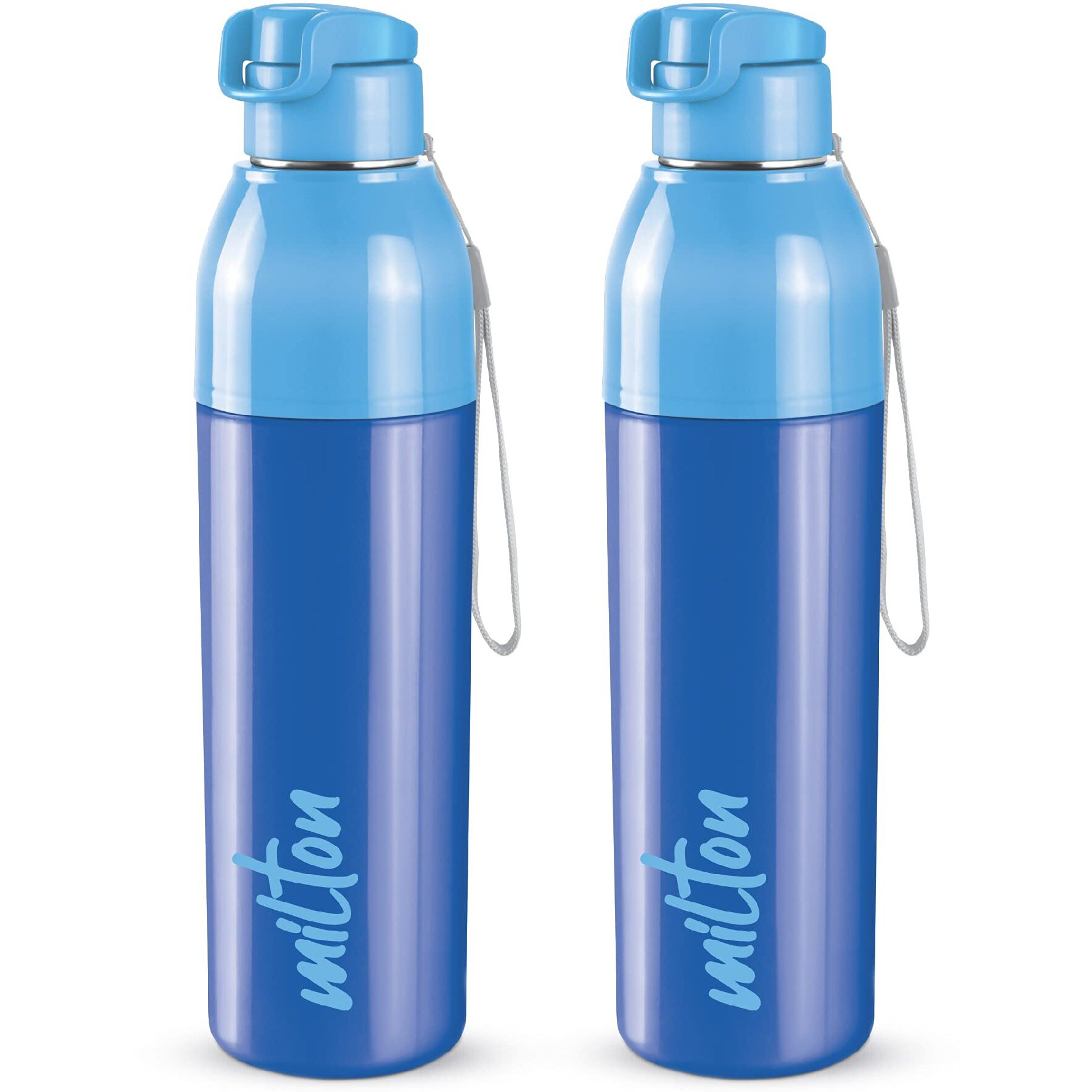Milton Steel Convey 900 Insulated Inner Stainless Steel Water Bottle, Set of 2, 630 ml Each, Blue | Leak Proof | BPA Free | Hot or Cold for Hours | Office | Gym | Hiking | Treking | Travel Bottle