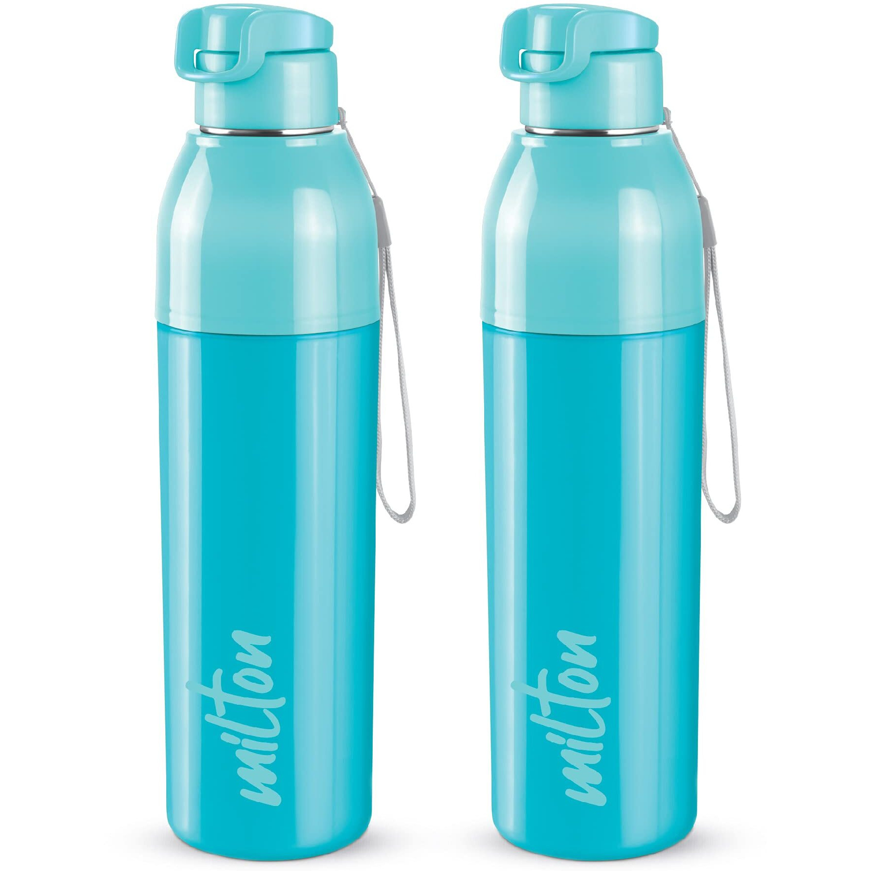 Milton Steel Convey 900 Insulated Inner Stainless Steel Water Bottle, Set of 2, 630 ml Each, Cyan | Leak Proof | BPA Free | Hot or Cold for Hours | Office | Gym | Hiking | Treking | Travel Bottle