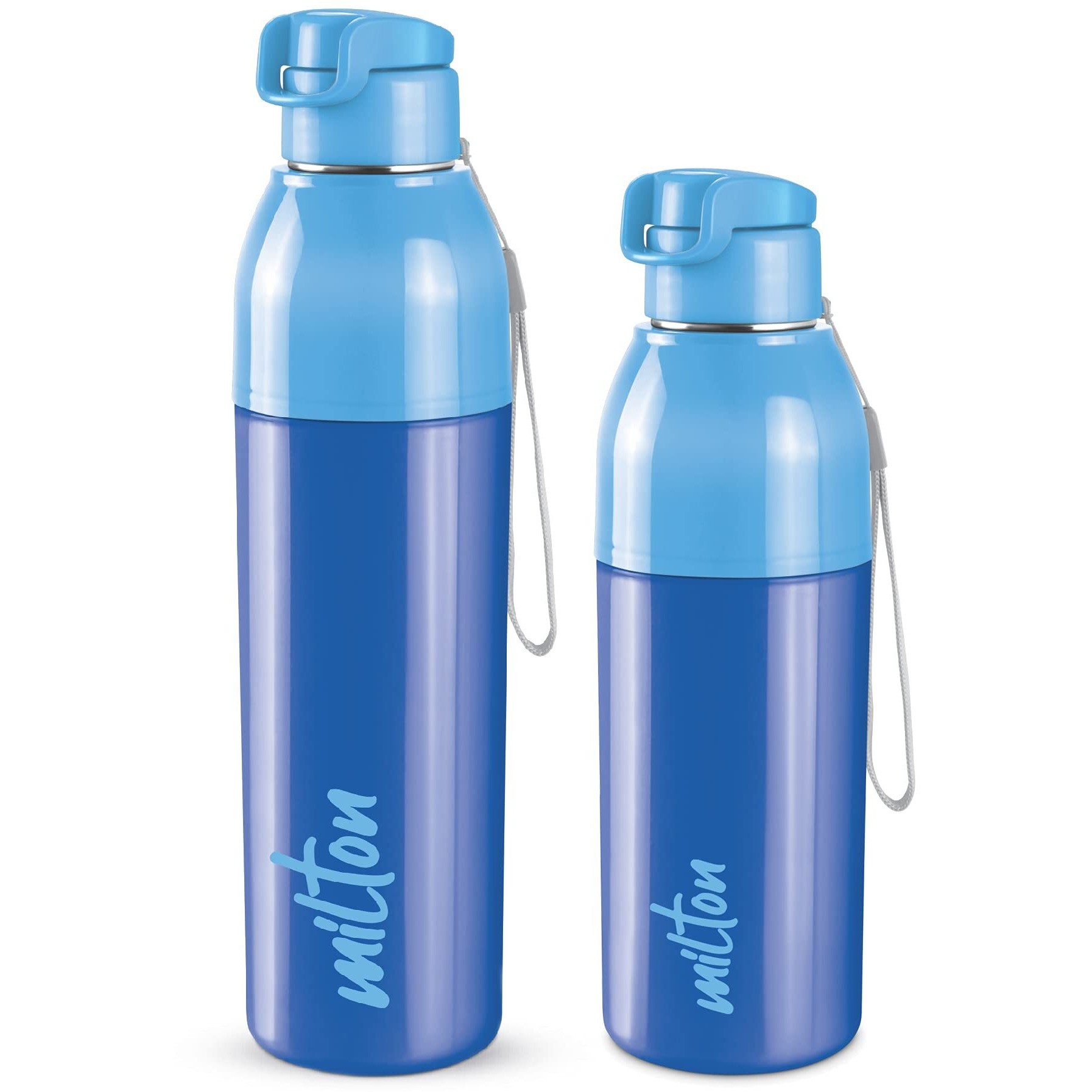 Milton Steel Convey 600/900 Insulated Inner Stainless Steel Water Bottle,Set of 2, 520 ml, 630 ml, Blue