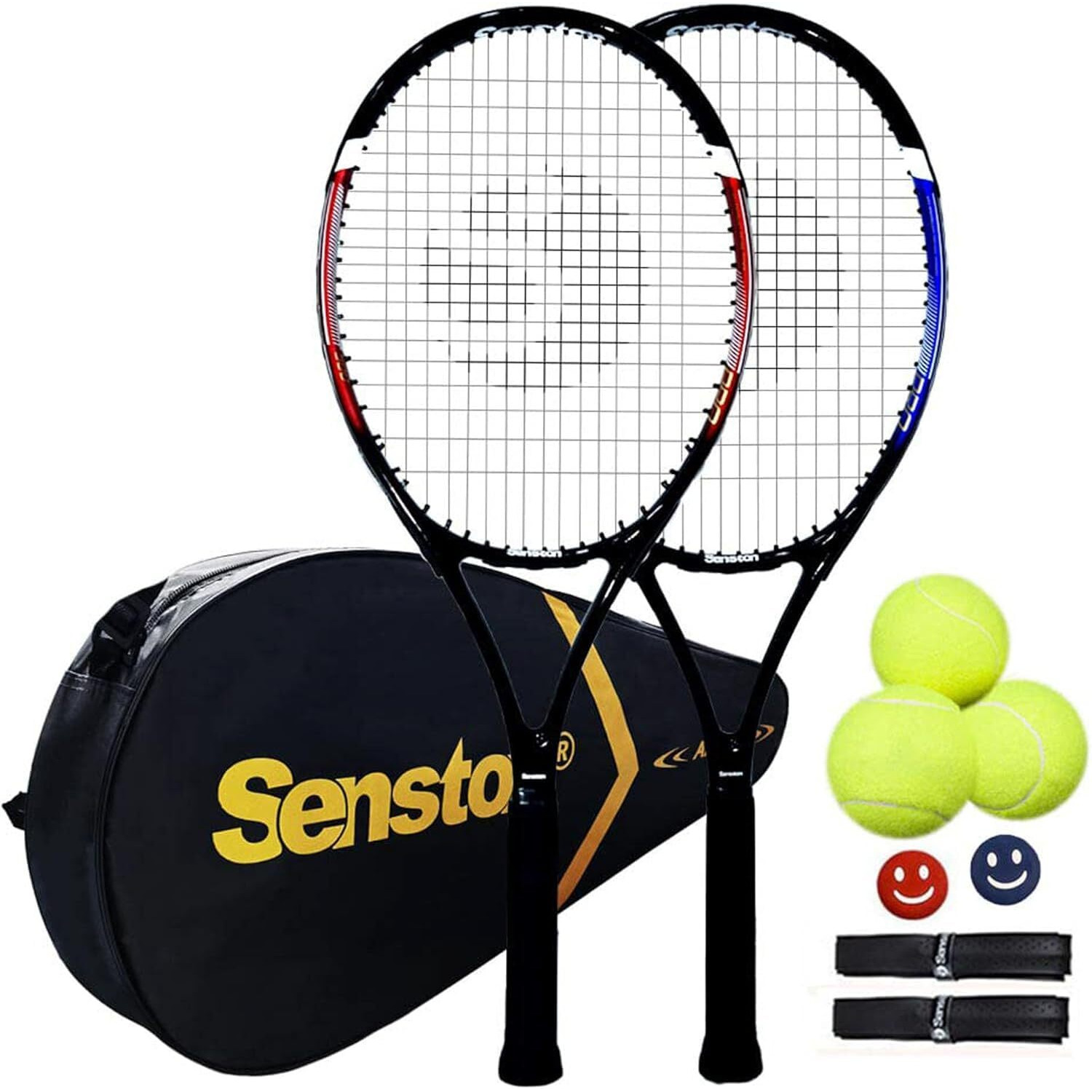 Senston Tennis Rackets for Adults 27 inch Tennis Racquets - 2 Player Tennis Set with 2 Grips, 2 Vibration Dampers