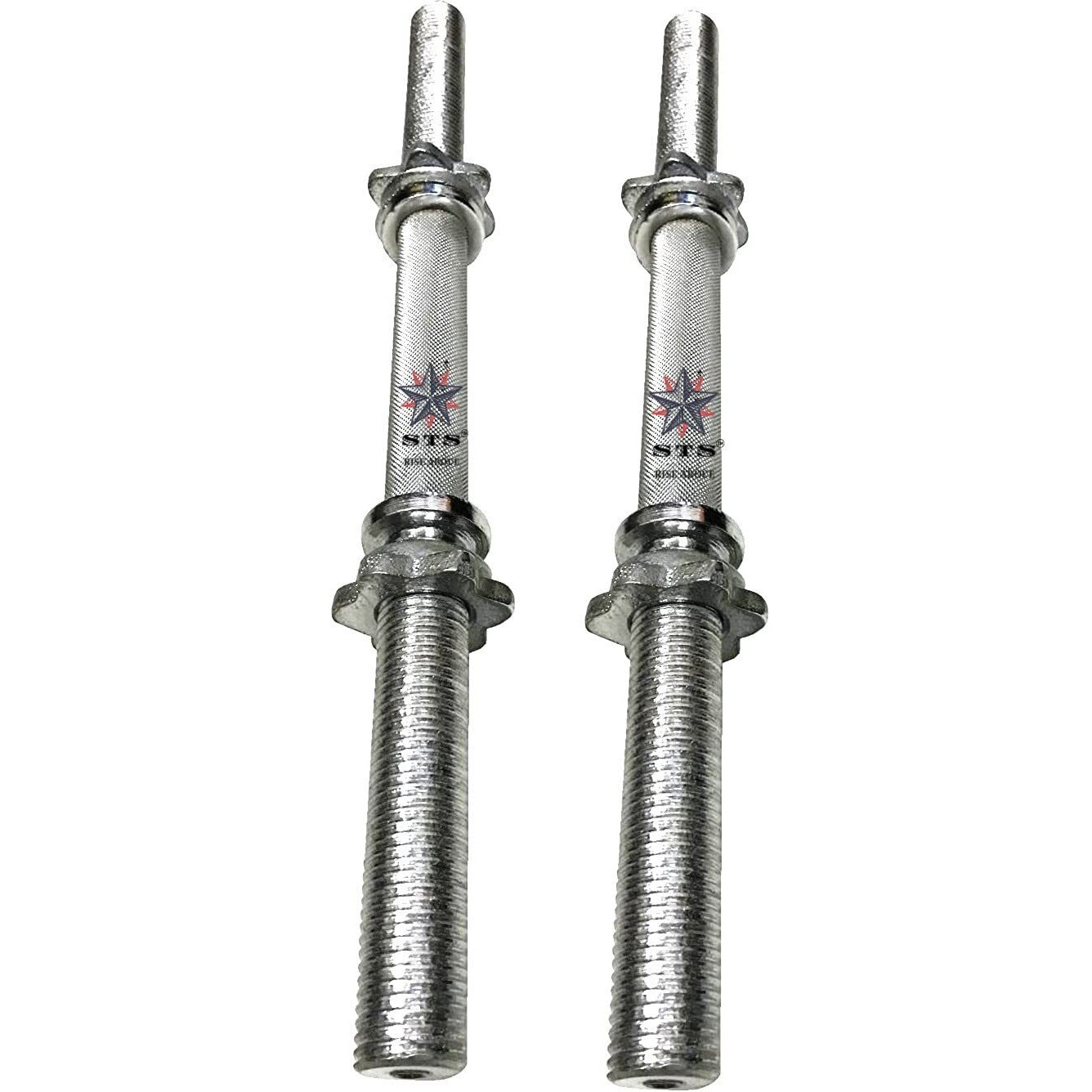 STS Heavy Dumbbell Rod Steel Iron 18 inch (28mm) Threaded with STAR COLLAR