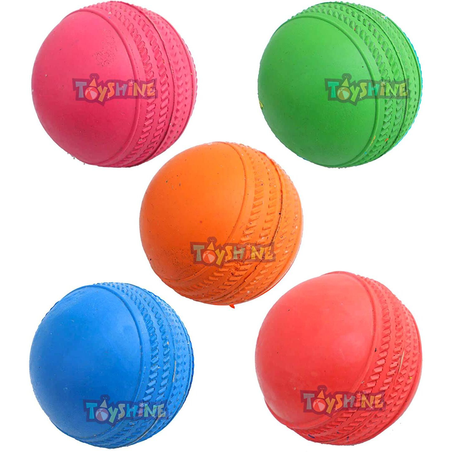Toyshine Rubber Cricket Rubber Balls For Cricket, Pack Of 10, Sstp - Multicolour Standard Size