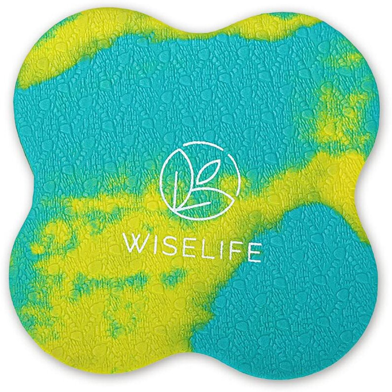 WiseLife 16MM Knee & Elbow Cushion Pad - Aqua Yellow (Single) | High Density Premium ECO TPE Foam Material | Extra Cushion, Professional Grip & | Support for Knees, Hands, Wrists, and Elbows | Planks, Pushups, Yoga, Meditation (Pack of 1)