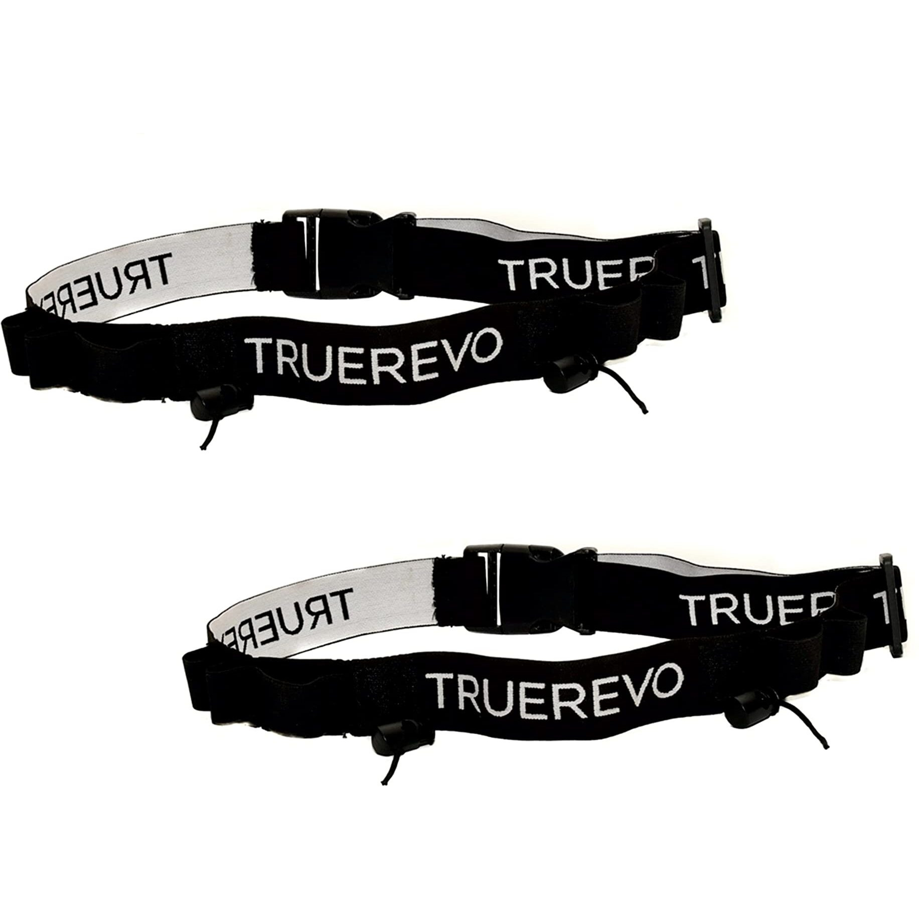 TRUEREVO Adjustable Bib Holder Belt with Gel and Bottle Holder 6 Loops Running Waist Belt for Marathon and Triathlon Accessories Pack of 2
