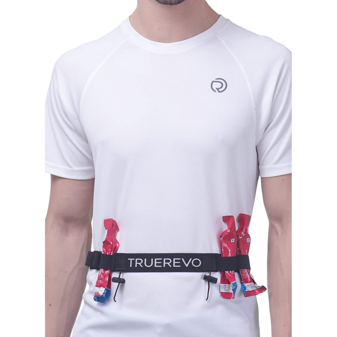 TRUEREVO Adjustable Bib Holder Belt with Gel and Bottle Holder 6 Loops Running Waist Belt for Marathon and Triathlon Accessories Pack of 2