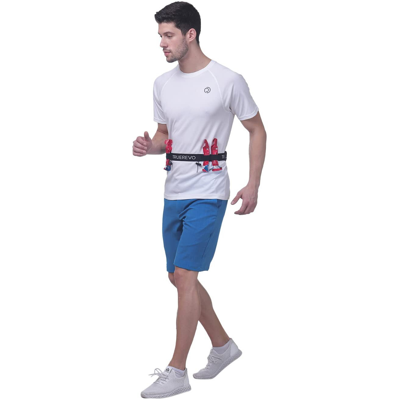 TRUEREVO Adjustable Bib Holder Belt with Gel and Bottle Holder 6 Loops Running Waist Belt for Marathon and Triathlon Accessories Pack of 2