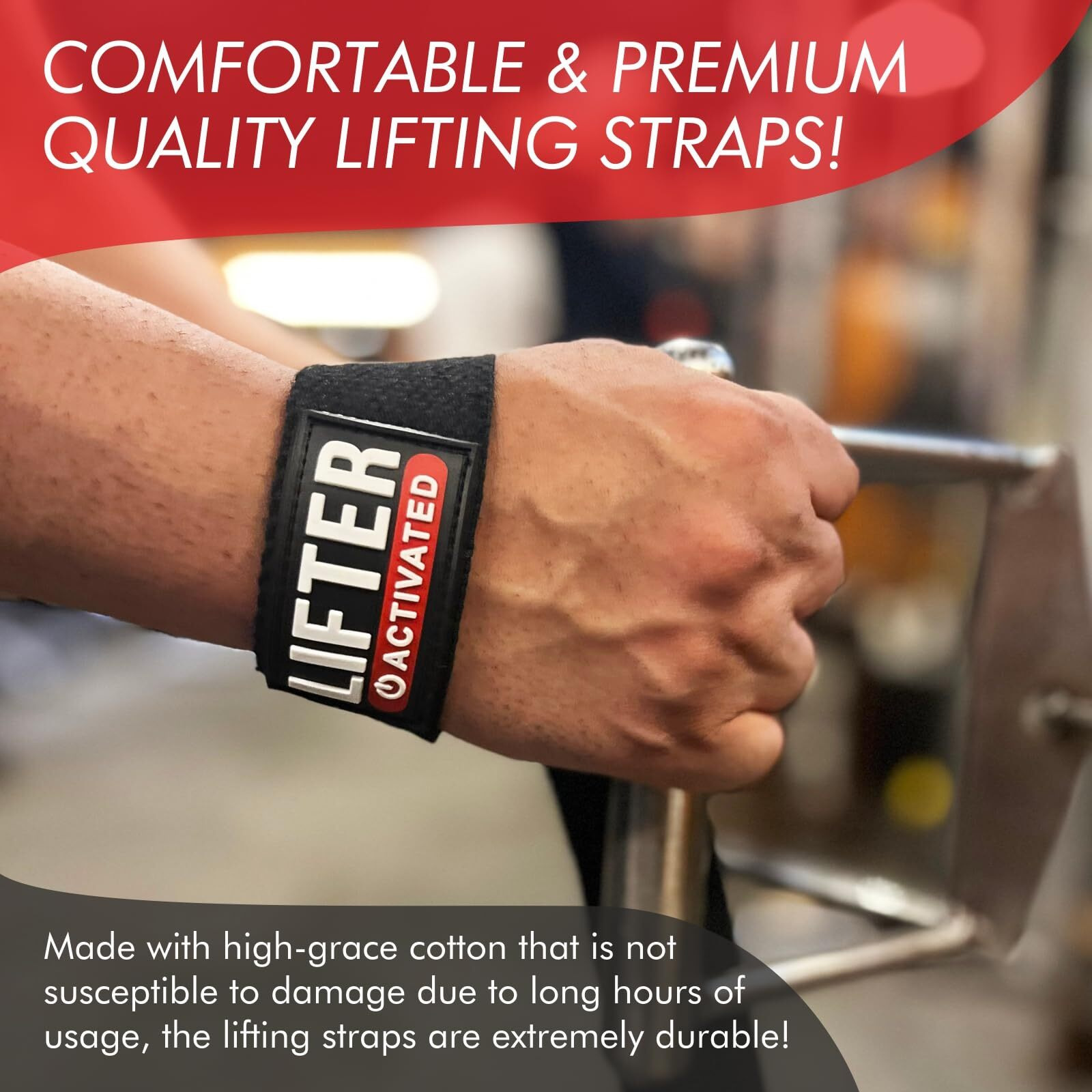 EasyHealth liftings Straps Gym Straps Deadlift Straps For Gym Weight Lifting Wrist Straps For Gym Men Wrist Supporter For gym, 25 Inch Long I Soft Padding I Heavy Duty