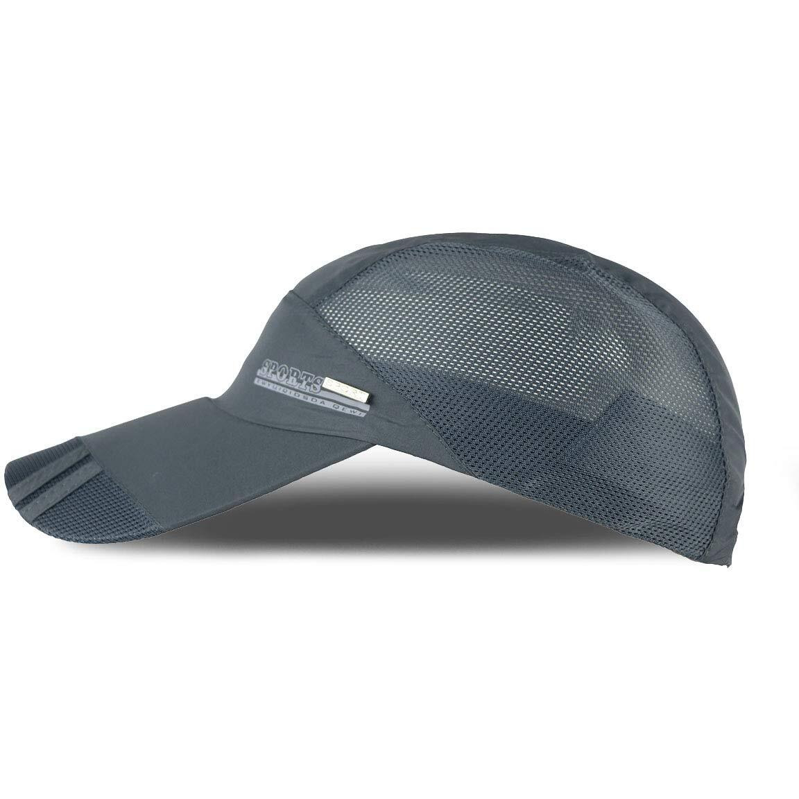 iSWEVEN Summer Breathable Mesh Baseball Cap Quick Drying Hats for Men UV Protection Outdoor Cap (Grey, 8001C)