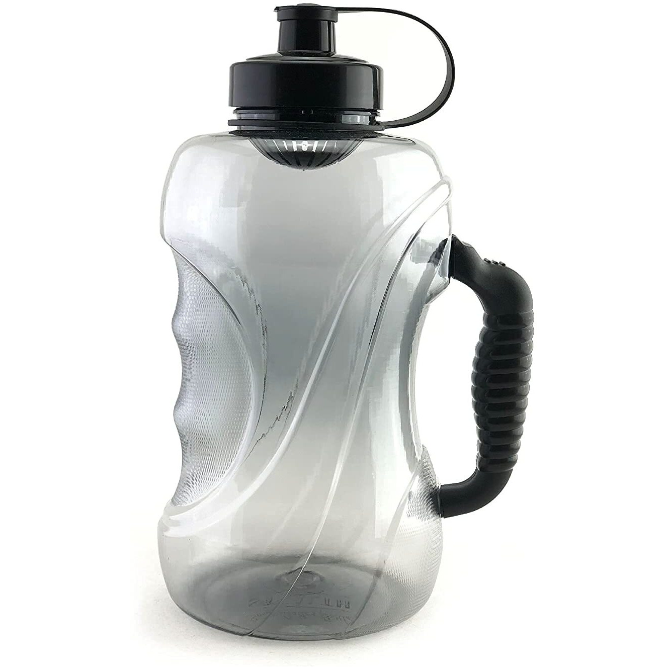 DOVEAZ Plastic Sports Water Bottles for Gallon Water Bottle (1.5 Ltr) with Mixer Ball and Strainer Bpa-Free, Unbreakable, Freezer Safe, Stealth Black, Pack of 1
