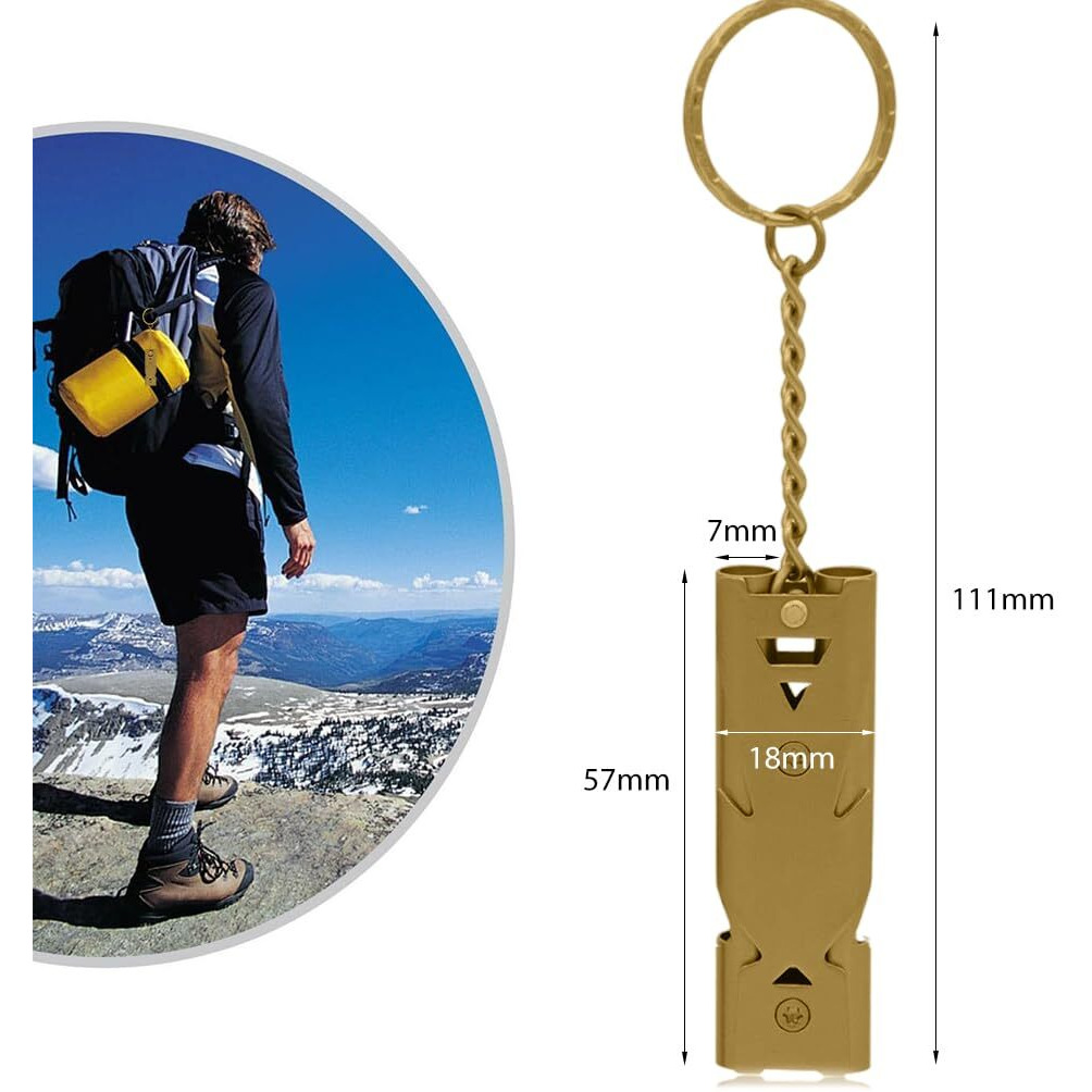 ZIBUYU Emergency Whistles Lifeguard Safety Whistle with Keychain, Kids Rescue Signaling Loud Survival Whistle for Outdoor, Hiking, Camping Hunting, Fishing Boating, Gold