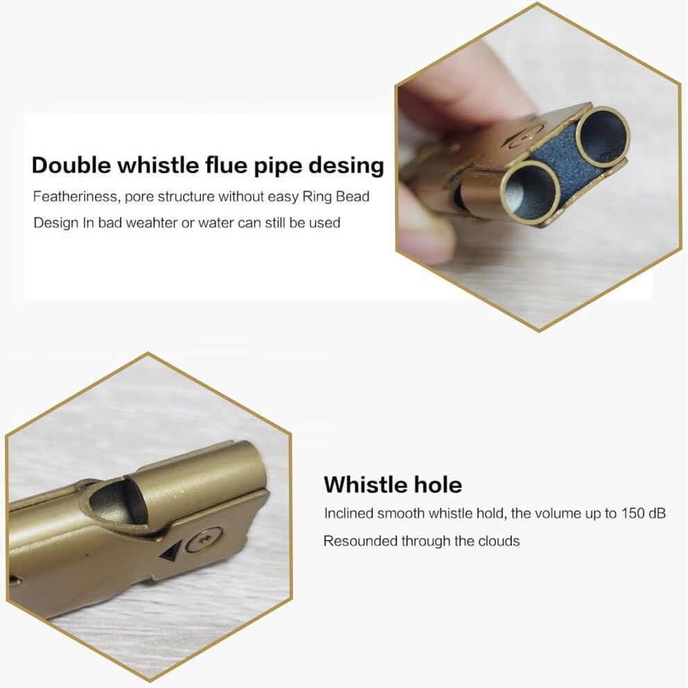 ZIBUYU Emergency Whistles Lifeguard Safety Whistle with Keychain, Kids Rescue Signaling Loud Survival Whistle for Outdoor, Hiking, Camping Hunting, Fishing Boating, Gold