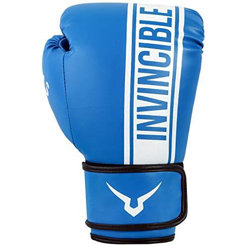Invincible Tejas Fitness Training Synthetic Leather Boxing Gloves for Men & Women (Blue-White, 8 OZ)