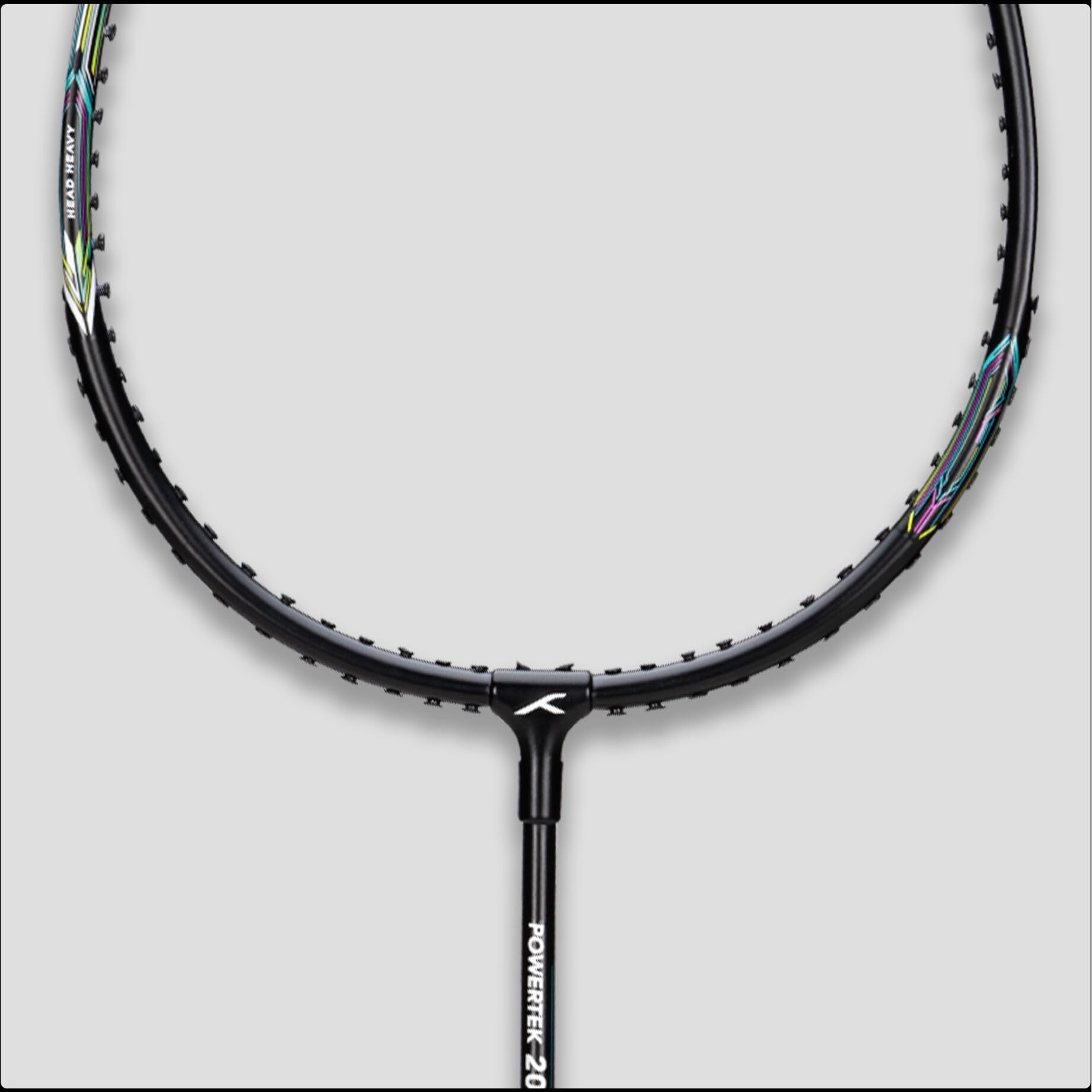 HUNDRED Aluminium Powertek 200 Badminton Racket with Head Cover (95G, Black)