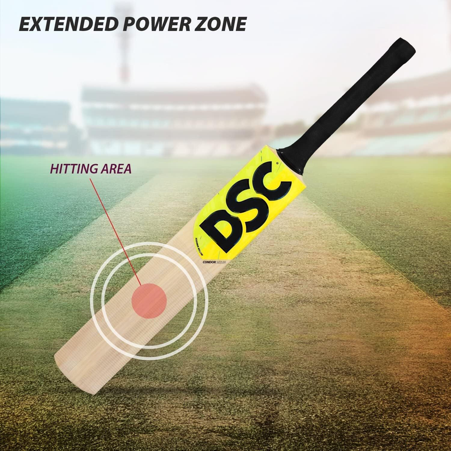 DSC Condor Sizzler Kashmir Willow Cricket Bat ( Size Short Handle, Ball_ type  Leather Ball, Playing Style  All-Round )
