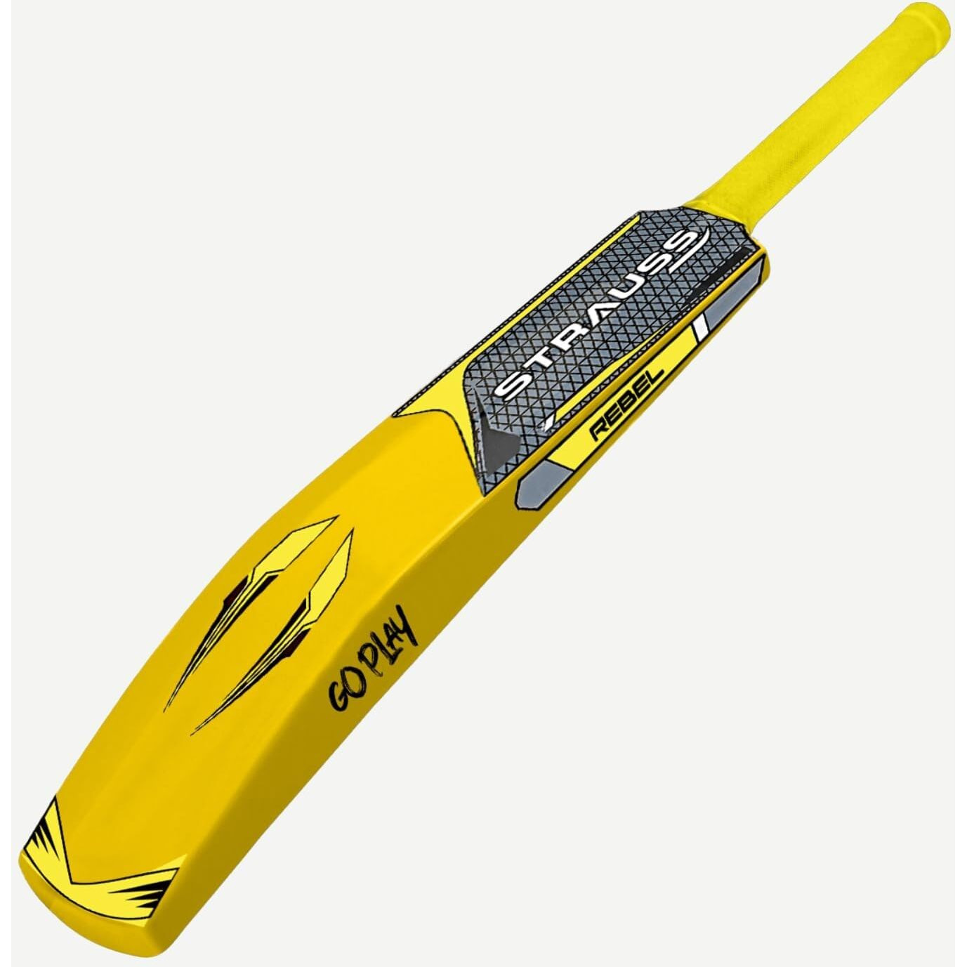 Strauss Rebel Cricket Bat | Full Size | Dimensions 34 X 4.5 inch | Heavy Duty Hard Plastic Cricket Bat | Tennis & Synthetic Ball Cricket Bat | Tennis Cricket Bat,(Golden Yellow)