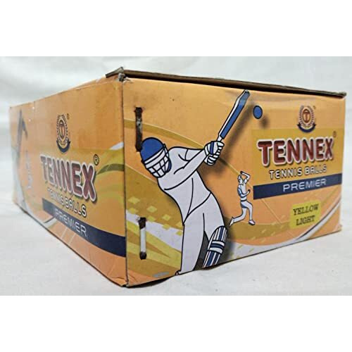 TENNEX Premier Cricket Soft Tennis Ball for Under Arm Cricket | Light | Tennis Standard Size Ball for Cricket Tournament and Practice (6 Pcs, Yellow Colour)