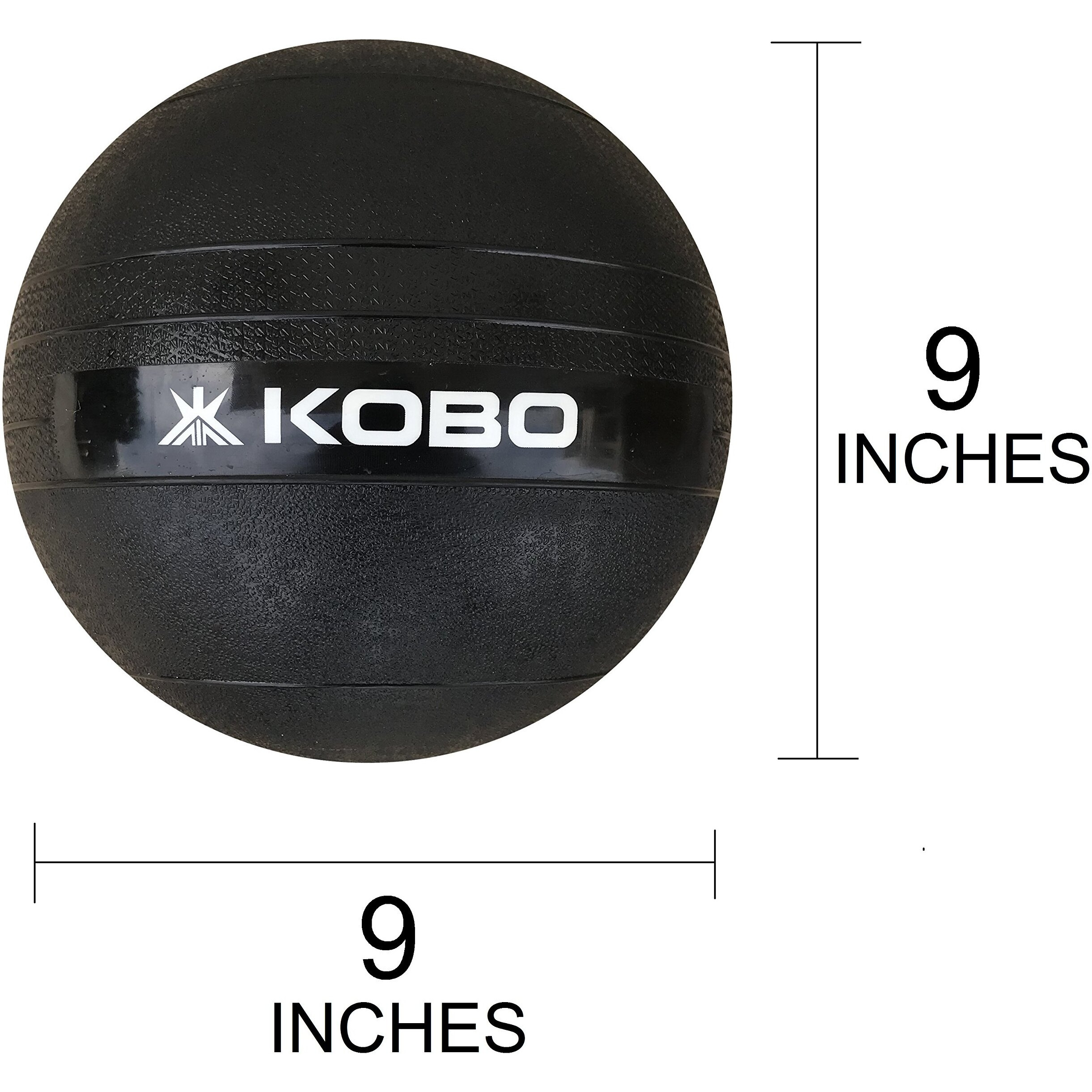 Kobo Slam Ball 6 Kg (Dead Bounce)- Classic, Strength & Conditioning Cross Training WODs, Plyometric & Core Training, Squats, Lunges, Wall Exercises (Imported), Black