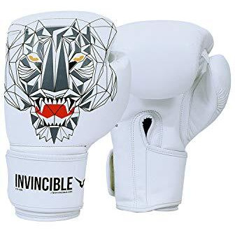 Invincible Limited Edition Combat Gloves Tiger Print White Color 12 OZ