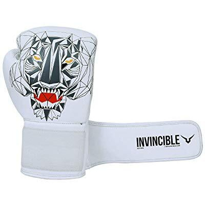 Invincible Limited Edition Combat Gloves Tiger Print White Color 12 OZ