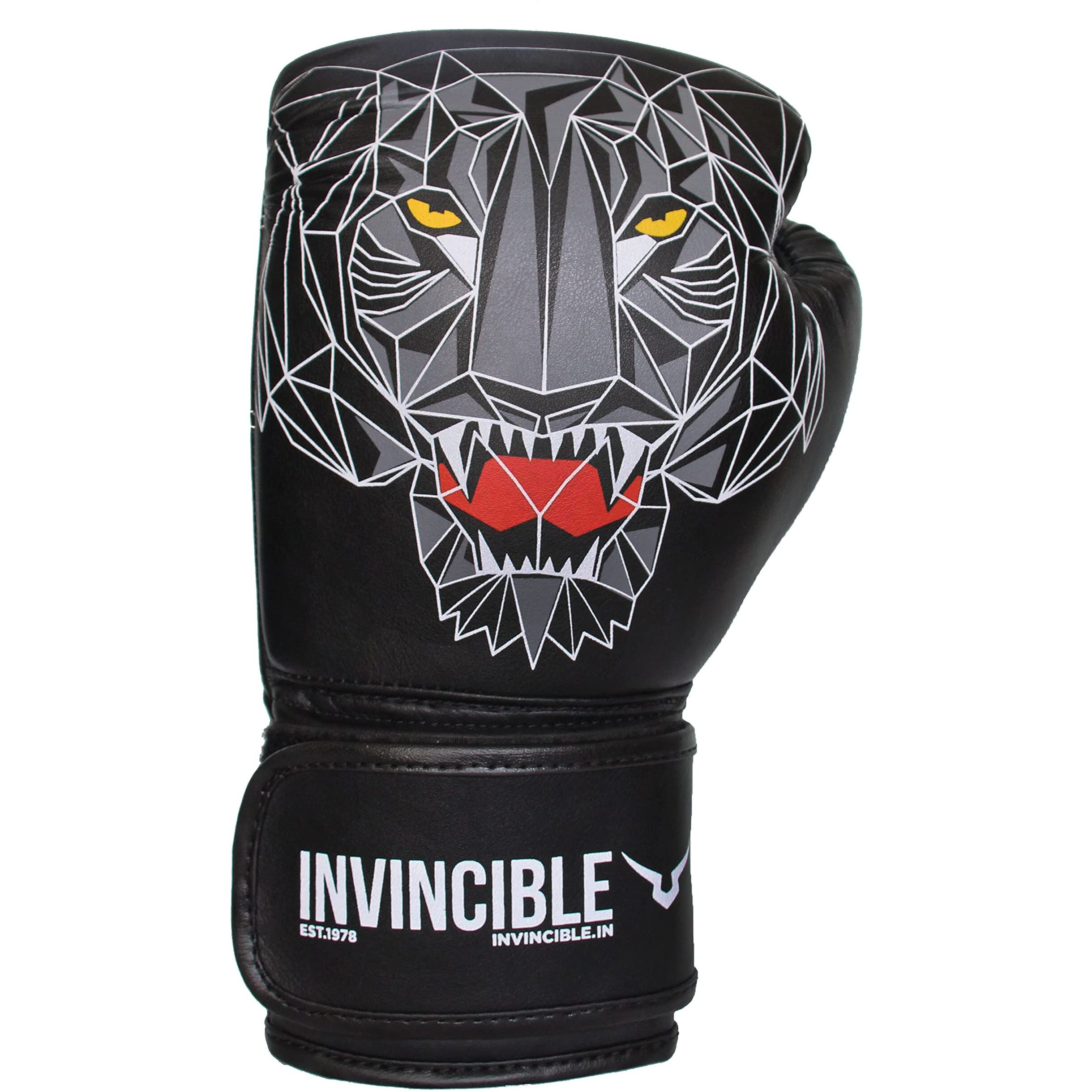 Invincible Limited Edition Combat Gloves Tiger Print Black Color 16 OZ