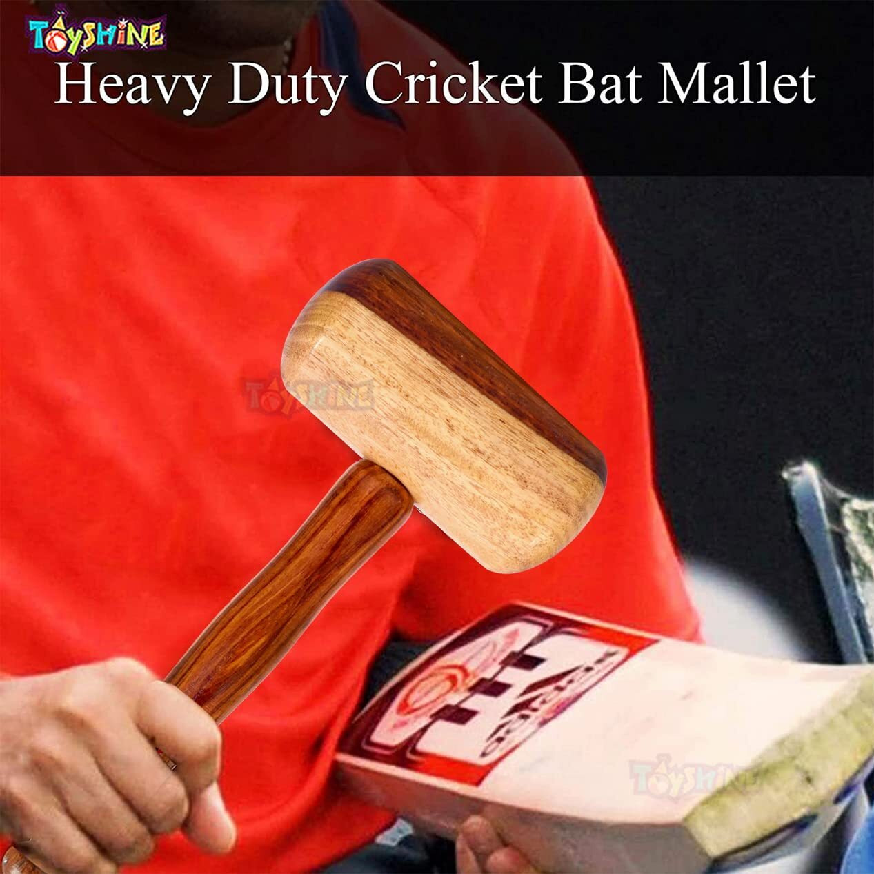 Toyshine Dual Color Mini Wooden Bat Mallet for Bat Knocking,SSTP