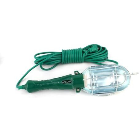 AASONS Workshop Portable Emergency Light Safety Work Light Garage Car Truck Inspection Repair Handheld Work Lamp with Hook, 10m Cord, Without Bulb