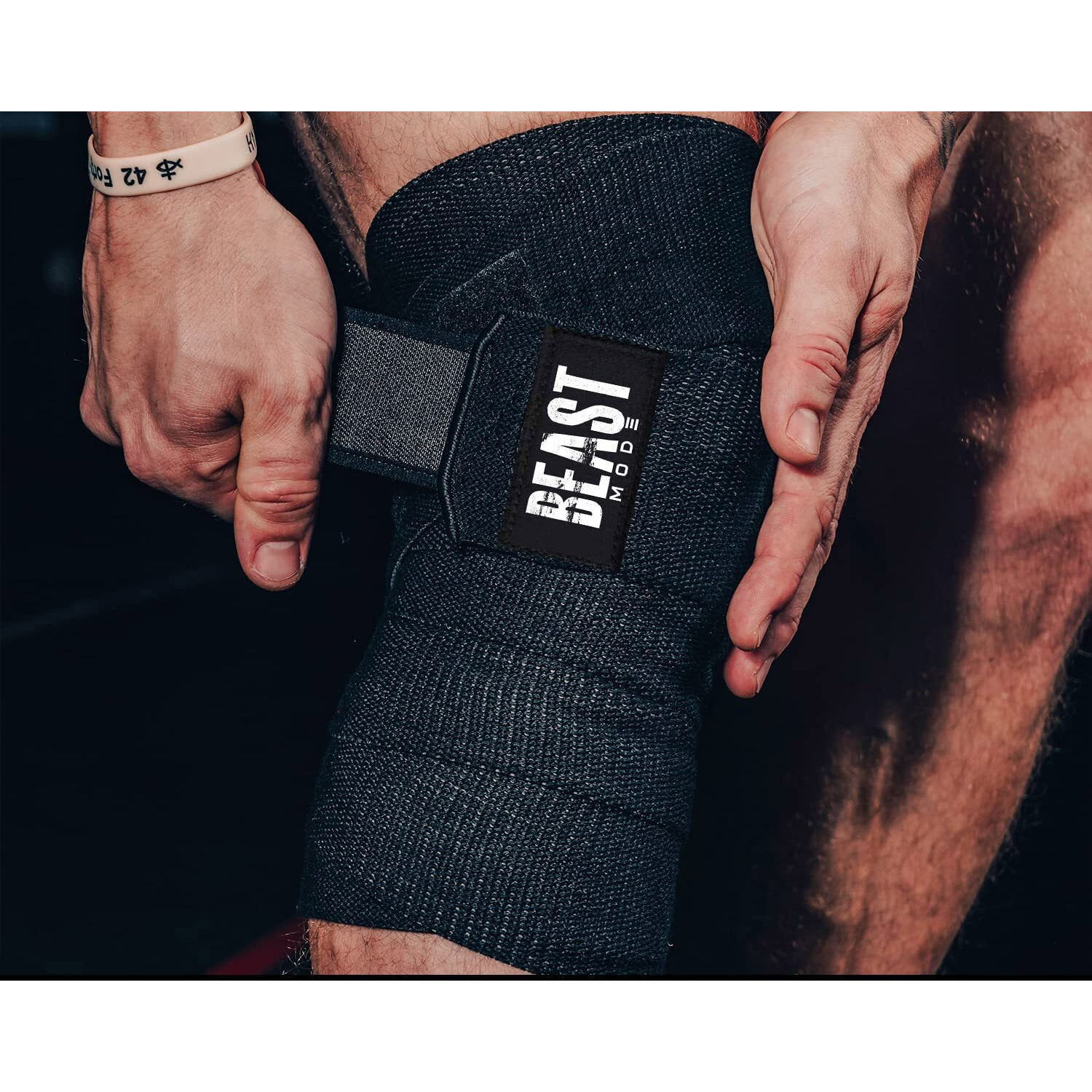 STEIGEN FITNESS-SF Polyester Weight Lifting Knee Support Wraps For Squats,Gym, Weight Lifting, Cross Fit, Gym Workout,Free Size