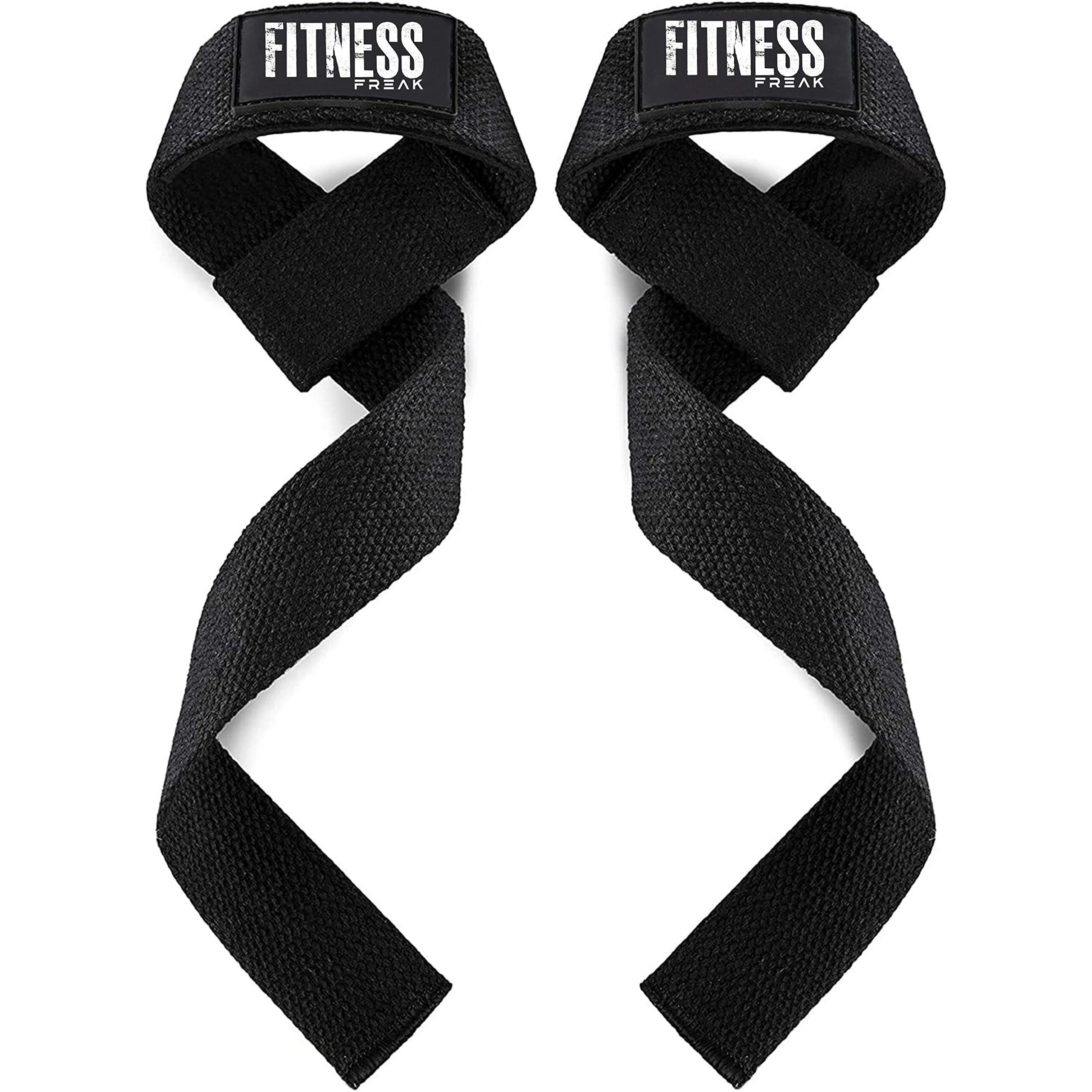 STEIGEN Fitness Exercise Nylon and Rubber Wrist Wrap Bands, Deadlift Straps Wrist Support for Gym (Fitness Freak)
