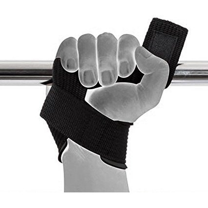 STEIGEN Fitness Exercise Nylon and Rubber Wrist Wrap Bands, Deadlift Straps Wrist Support for Gym (Never GIVE UP)