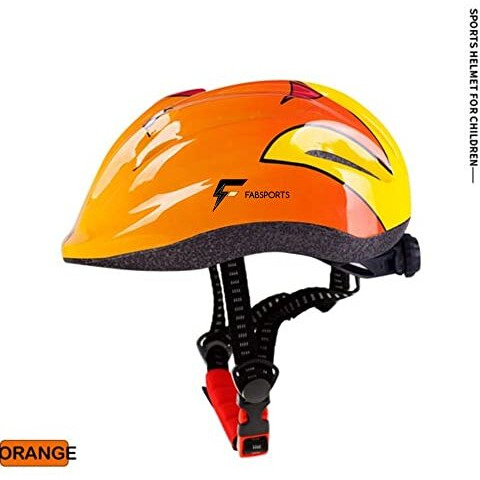 FABSPORTS Kid s Light Weight Bicycle Bike Adjustable Size Superior Ventilation Safety Helmet for Cycling Skating Skate Boarding (Orange, 5-12 Years)