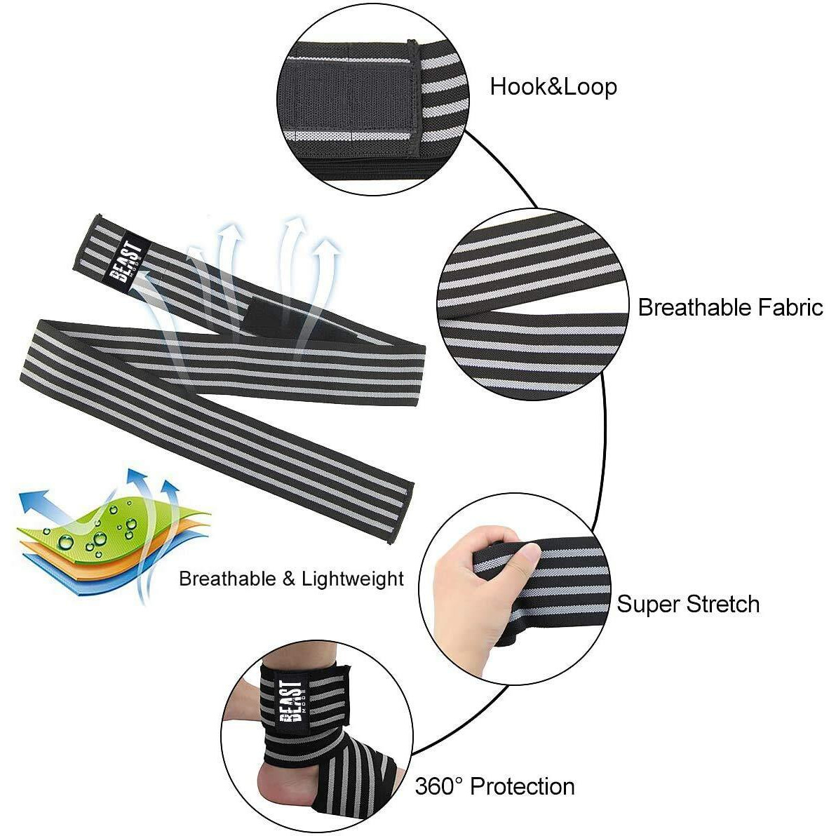 STEIGEN FITNESS-SF Weight Lifting Knee Support Wraps for Squats,Gym, Weight Lifting, Cross fit, Gym Workout