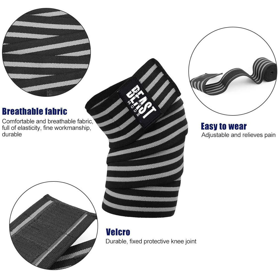 STEIGEN FITNESS-SF Weight Lifting Knee Support Wraps for Squats,Gym, Weight Lifting, Cross fit, Gym Workout