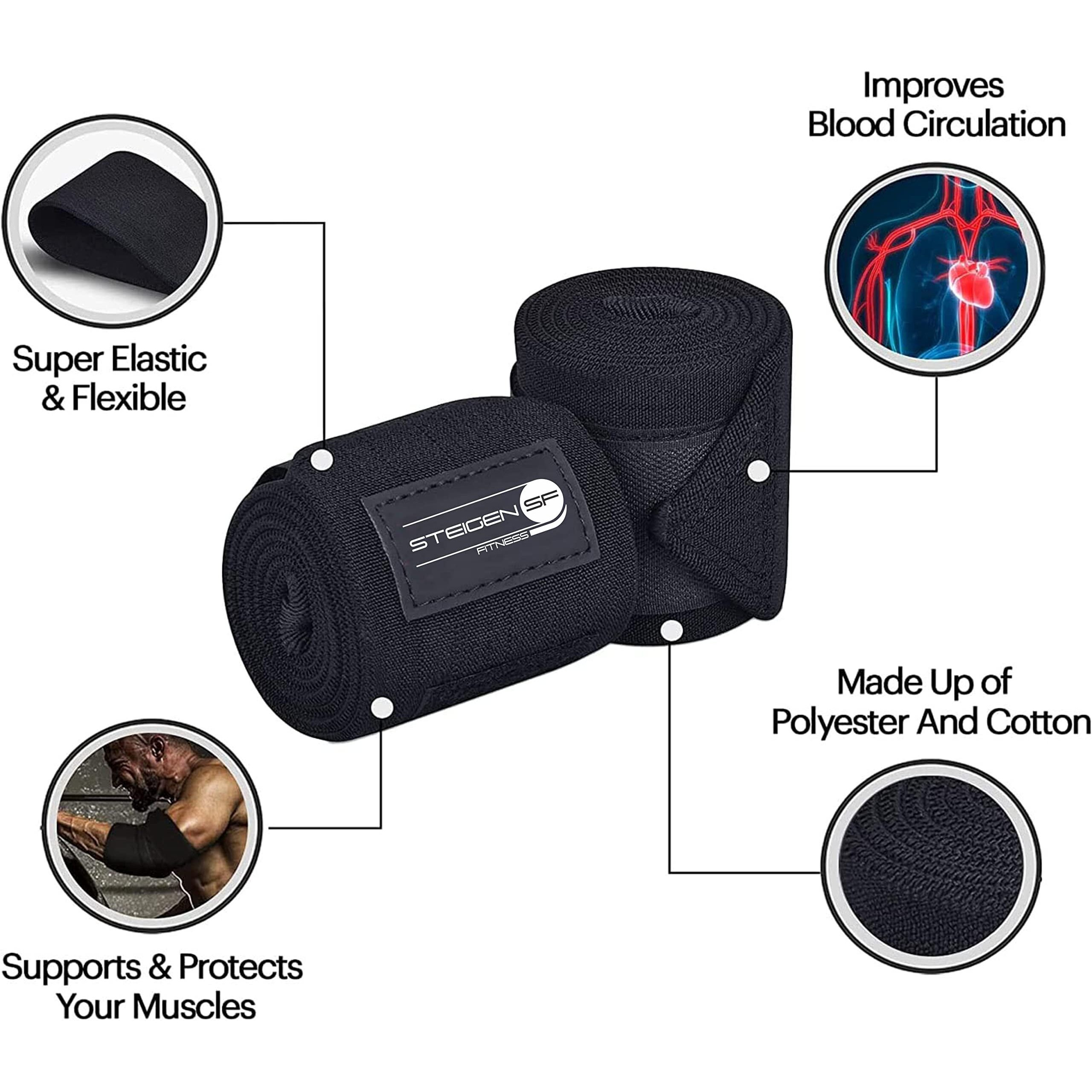 STEIGEN FITNESS-SF Elbow Wraps for Weightlifting, Elbow Support For Gym, Elbow Straps for Weight Lifting