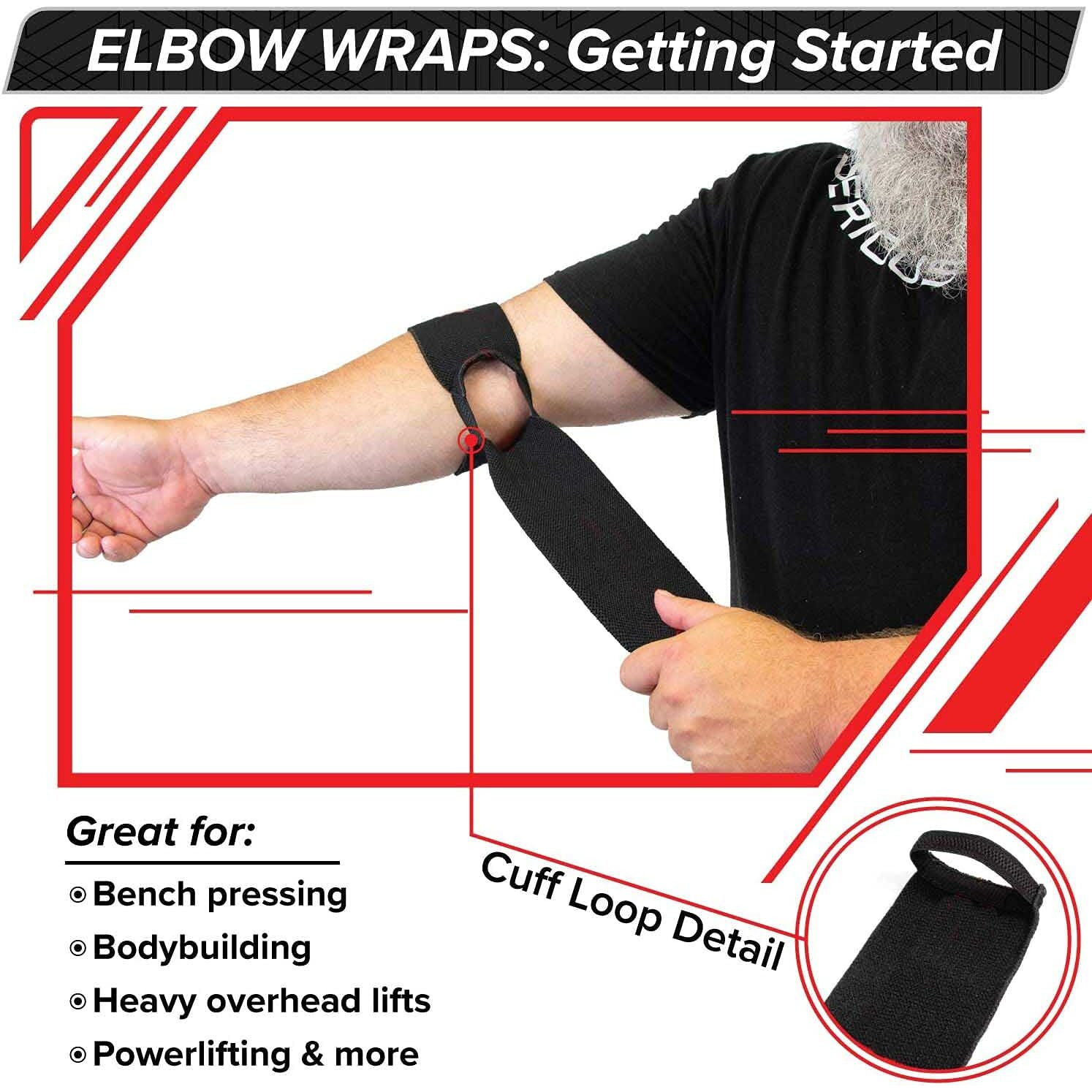 STEIGEN FITNESS-SF Elbow Wraps for Weightlifting, Elbow Support For Gym, Elbow Straps for Weight Lifting