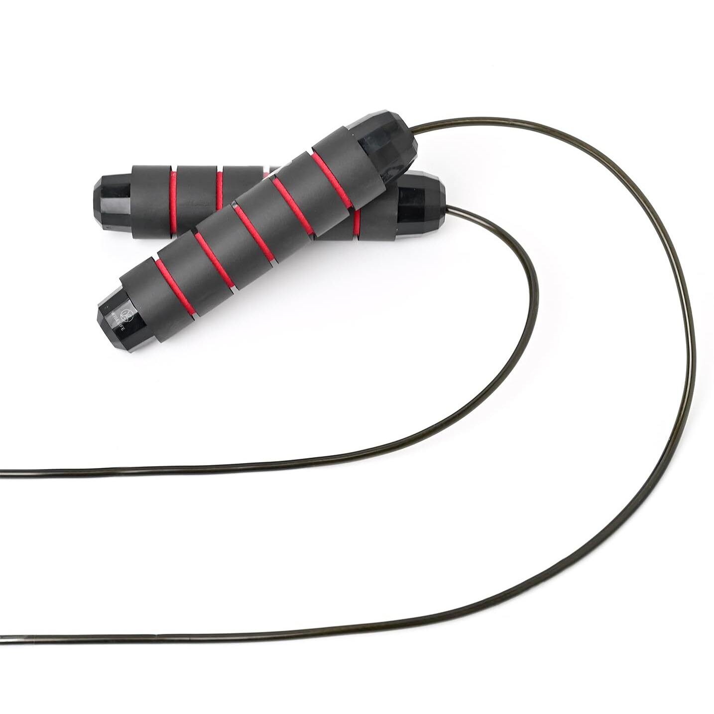 WiseLife Skipping Rope for Workout & Exercise | Jump Rope for men, women and children with adjustable length | Skipping rope for weight loss (Red)