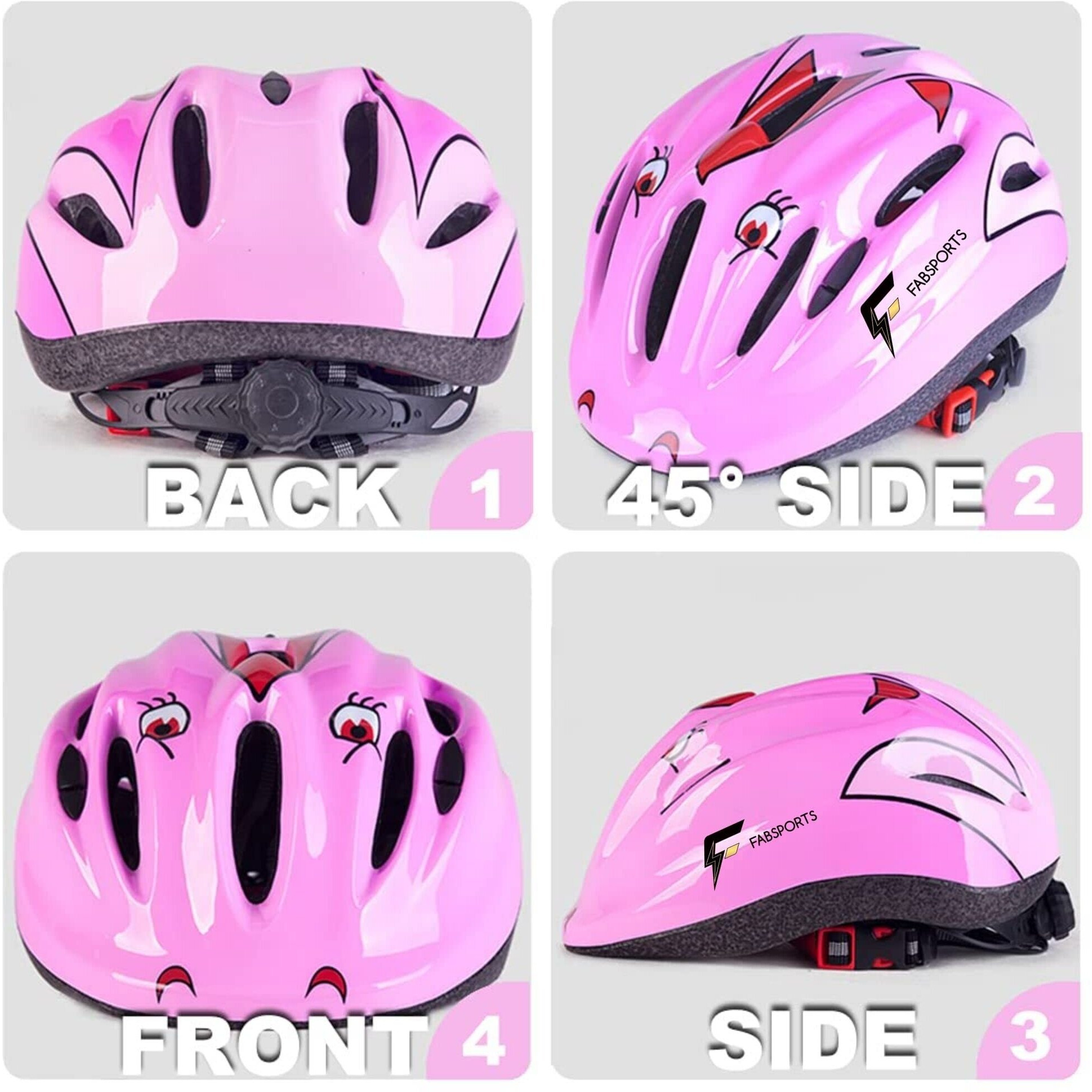 FABSPORTS Printed Safety Helmet for Kids-Boys & Girls (5-12 Years), Light Weight Bicycle Bike Helmet, Adjustable Size, Superior Ventilation for Cycling Skating Skate Boarding
