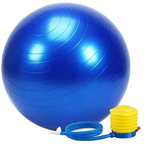 divinezon Rubber Excersice Gym Ball With Free Foot | Anti-Slip Stability Heavy Duty Fitness Yoga Ball | 65 Cm,Multicolor