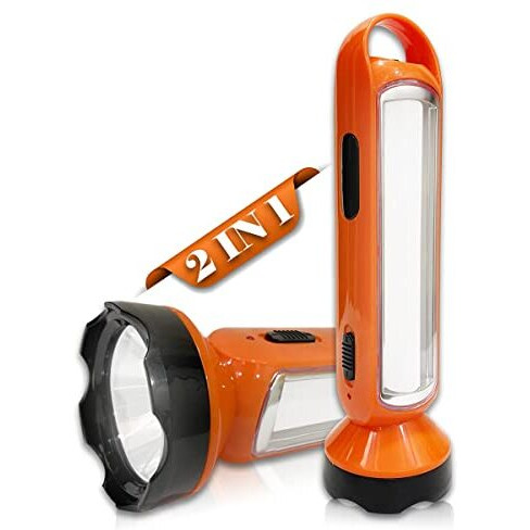 Pick Ur Need Torch Light 2 in 1 Emergency Rechargeable 5W +18 Bright SMD (2 in 1) (Orange)
