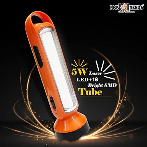 Pick Ur Need Torch Light 2 in 1 Emergency Rechargeable 5W +18 Bright SMD (2 in 1) (Orange)