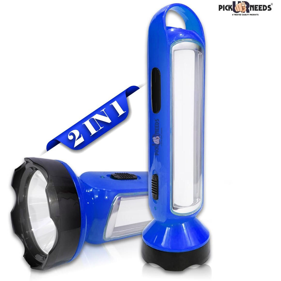 Pick Ur Needs Rechargeable Emergency LED Torch Light Long Distance 5W +18 Bright SMD Tube 1600mAH Perfect Flashlight Lantern (Blue)