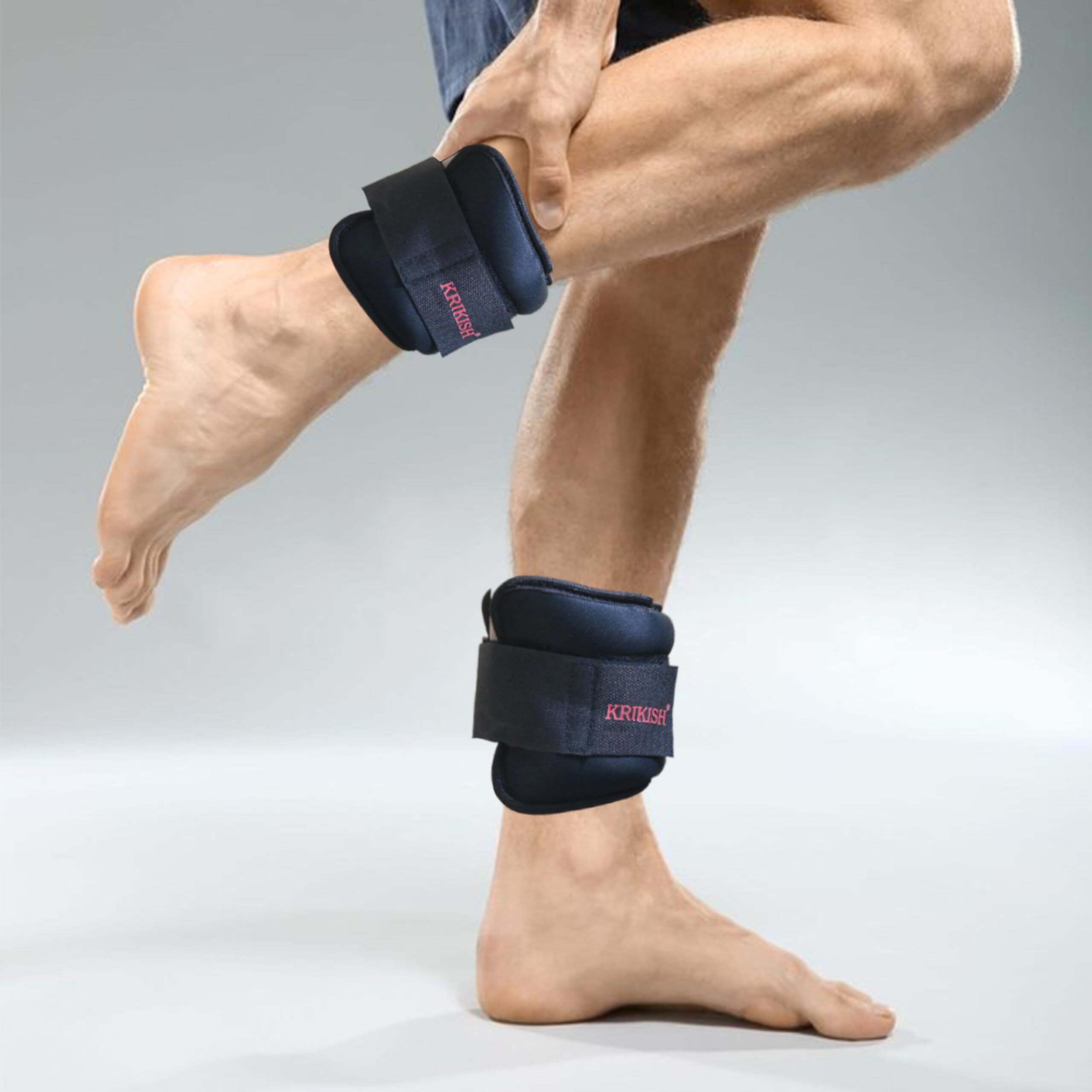 KRIKISH Ankle Weights, Adjustable Wrist Weight Straps for Fitness, Walking, Jogging, Workout (1Kg)