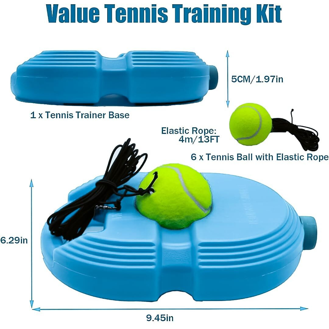 Solo Tennis Trainer Rebound Ball - Portable Tennis Equipment for Self-Practice for Adults or Kids. (Multicolor) (AG LIFESTYLE PRODUCTS)