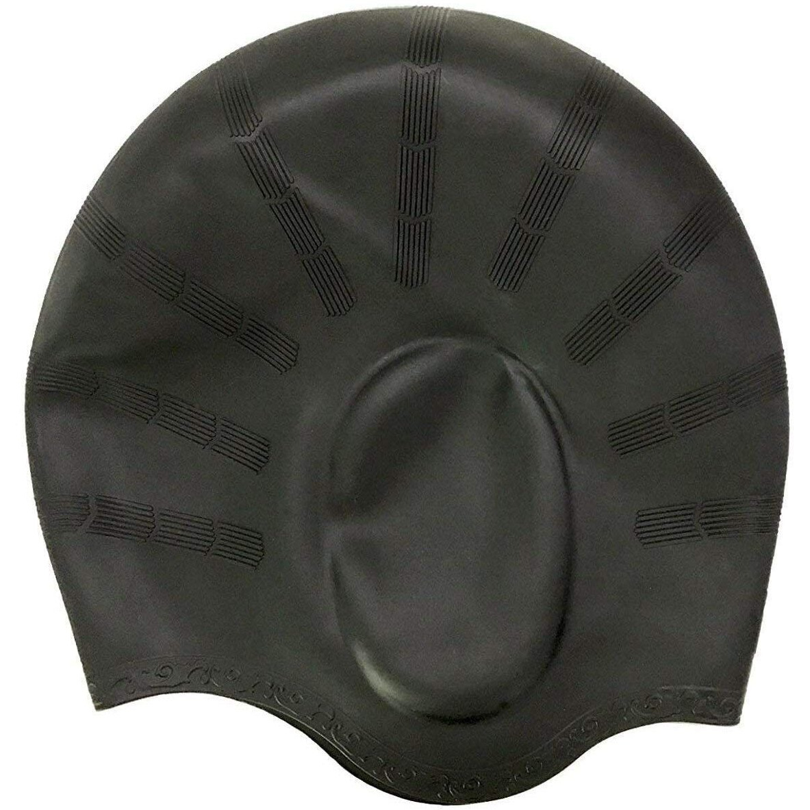 Royals Hub Latest Designed Long Hair Swim Cap,Waterproof Silicone Swimming Cap for Adult Woman and Men,Keeps Hair Clean with Ear Protector (RED)