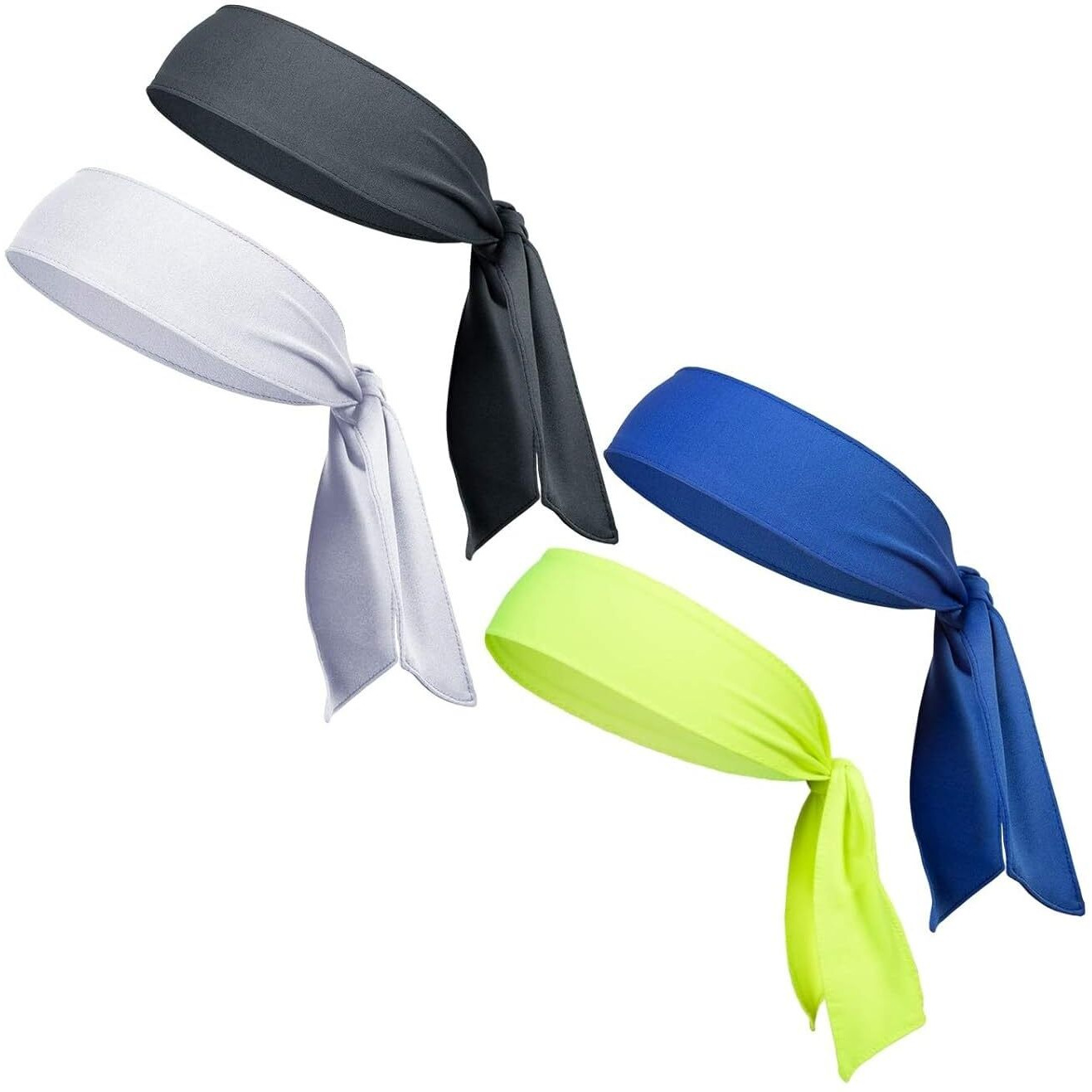 PAROPKAR Sports Headbands for Men and Women (4 Pack) - Lightweight Sweat Band Moisture Wicking Workout Sweatbands for Running Cross Training Cricket Gym Yoga and Bike - Unisex Hairband