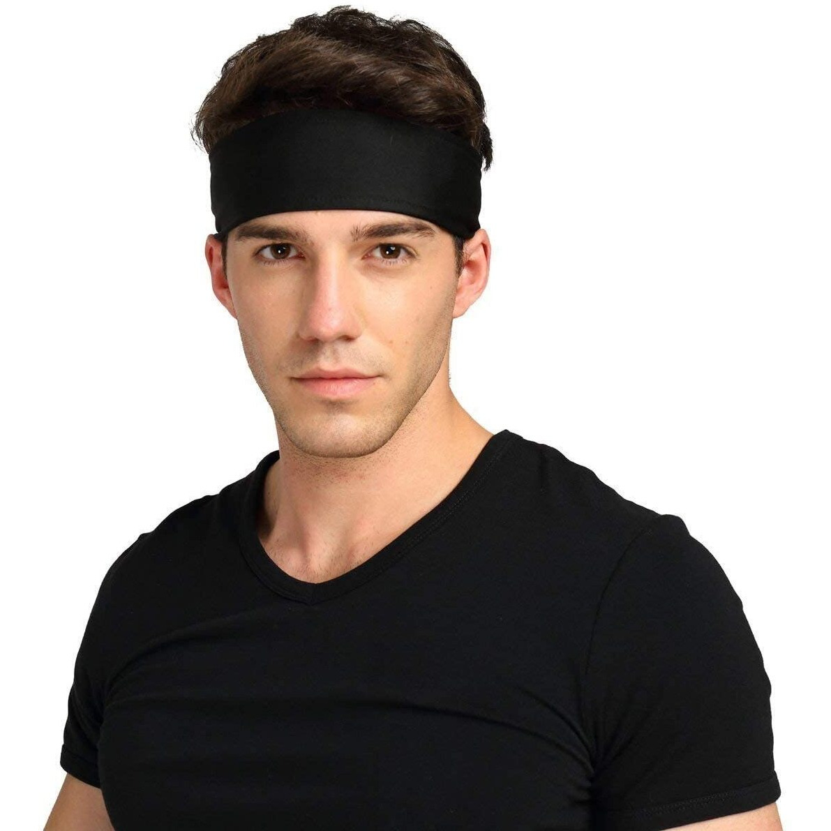 PAROPKAR Sports Headbands for Men and Women (4 Pack) - Lightweight Sweat Band Moisture Wicking Workout Sweatbands for Running Cross Training Cricket Gym Yoga and Bike - Unisex Hairband