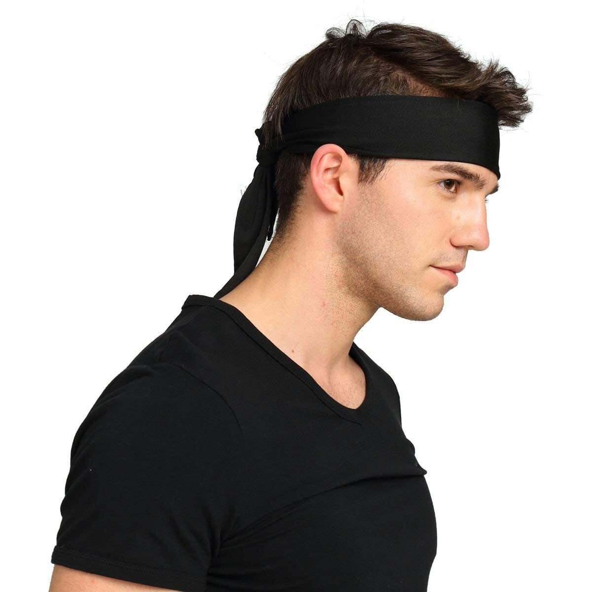 PAROPKAR Sports Headbands for Men and Women (4 Pack) - Lightweight Sweat Band Moisture Wicking Workout Sweatbands for Running Cross Training Cricket Gym Yoga and Bike - Unisex Hairband