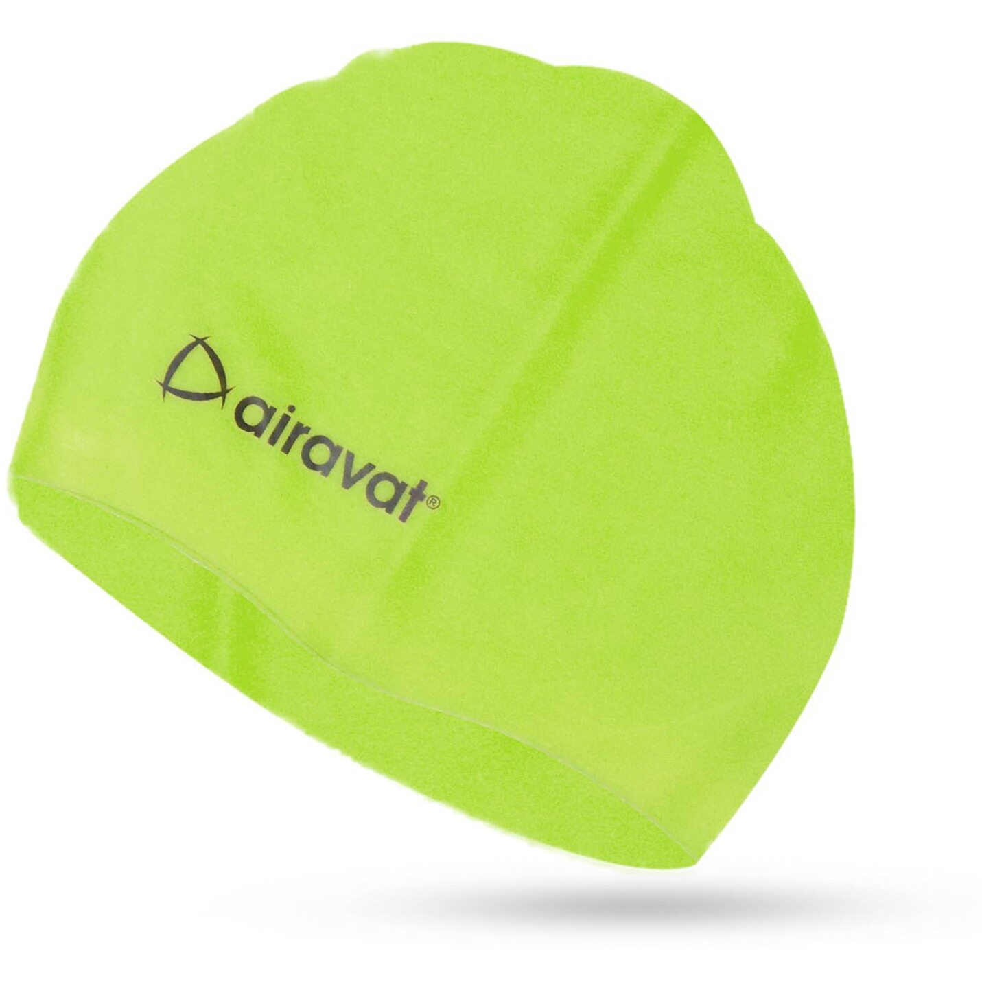 Airavat Basic Swim Cap, 001 Silicone Swim Cap, Comfortable Bathing Cap Ideal for Curly Short Medium Long Hair, Swimming Cap for Women and Men (Neon)
