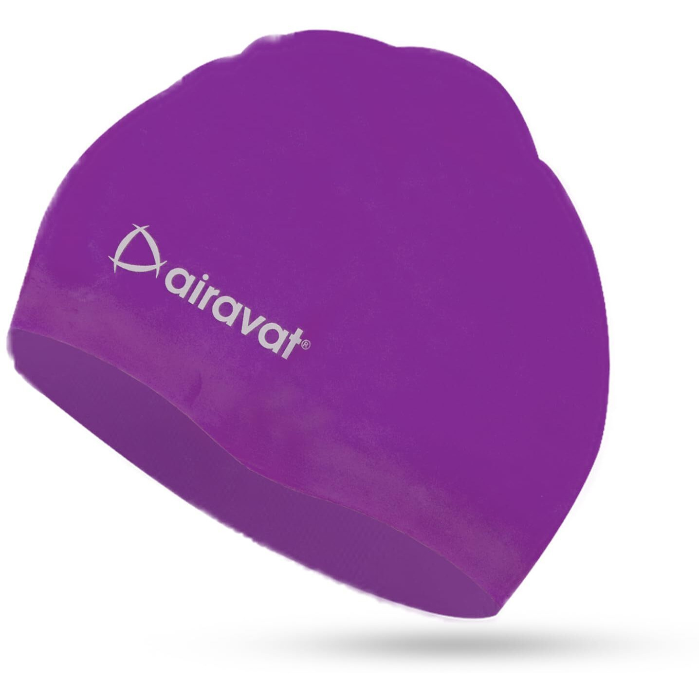 Airavat Basic Swim Cap, 001 Silicone Swim Cap, Comfortable Bathing Cap Ideal for Curly Short Medium Long Hair, Swimming Cap for Women and Men (Purple)