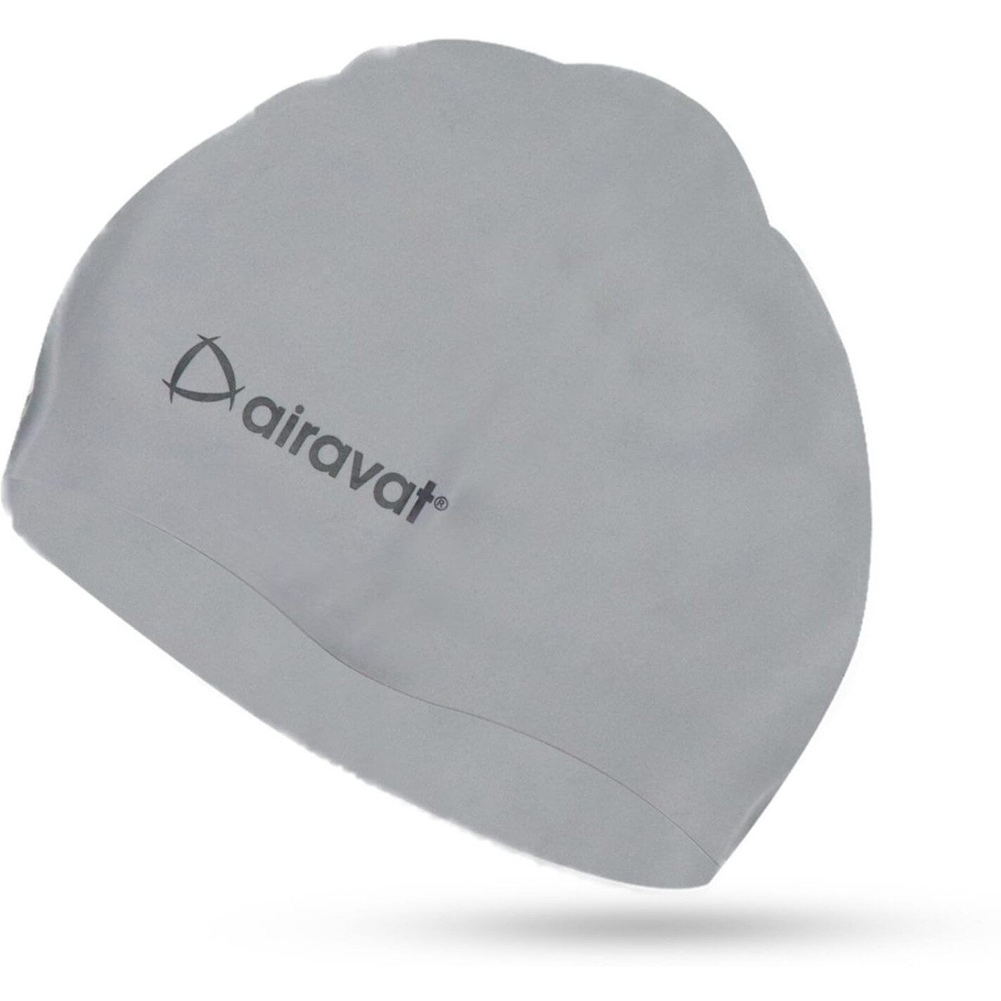 Airavat Basic Swim Cap, 001 Silicone Swim Cap, Comfortable Bathing Cap Ideal for Curly Short Medium Long Hair, Swimming Cap for Women and Men (Grey)