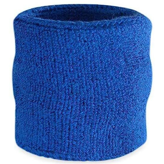 AMIFIT 3 x 3 Inch Wrist Sweatbands Tennis Wrist Bands Absorbent Sweatbands for Football Basketball Running Athletic Sports and Working Out, Pack of 1 (Blue)